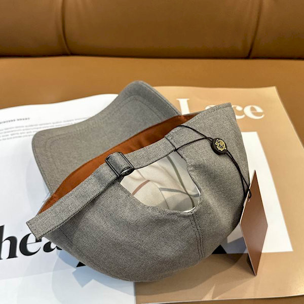 Loro Piana Linen Baseball Cap with Adjustable strap in grey beige