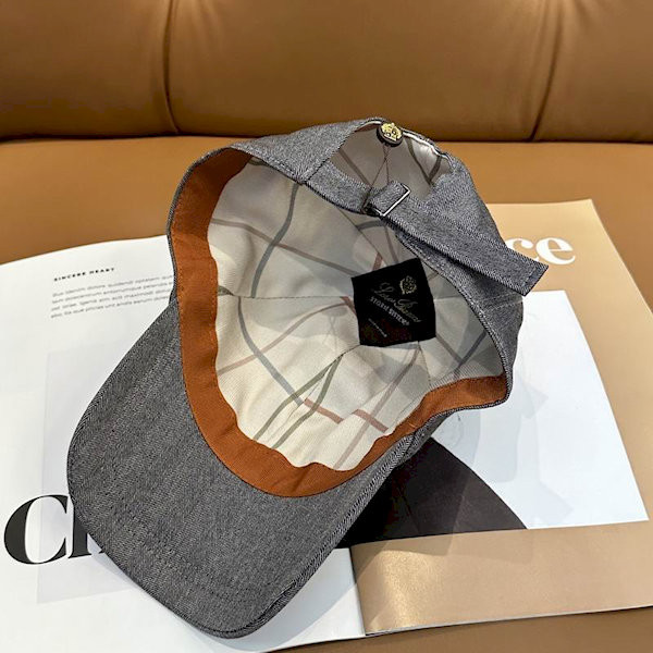 Loro Piana Linen Baseball Cap with Adjustable strap in grey sale