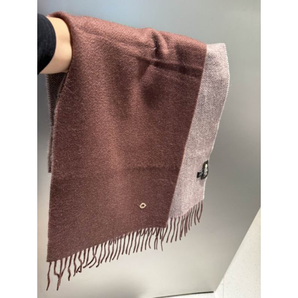 Loro Piana Men's / Women's Baby Cashmere Two-Tone Fringed Scarf in dark brown and beige