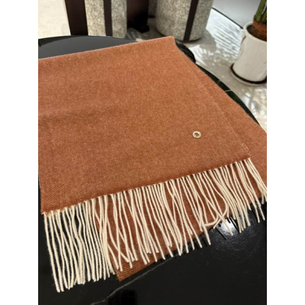 Loro Piana Men's / Women's Baby Cashmere Two-Tone Fringed Scarf in light brown and beige