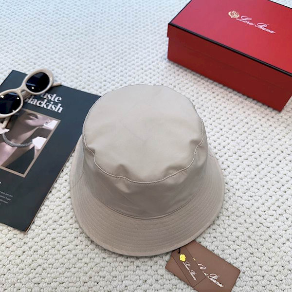 Loro Piana Men's / Women's Bucket Hat with Microfibre Storm System in dark beige