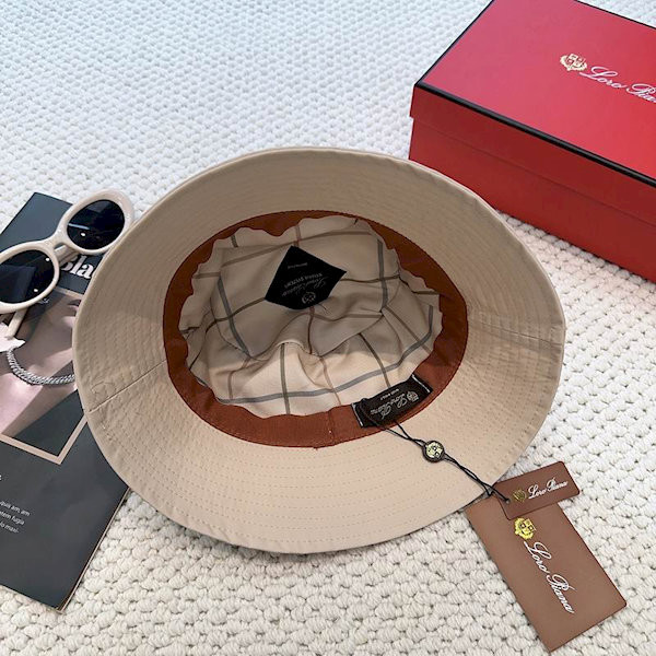 Loro Piana Men's / Women's Bucket Hat with Microfibre Storm System in dark beige