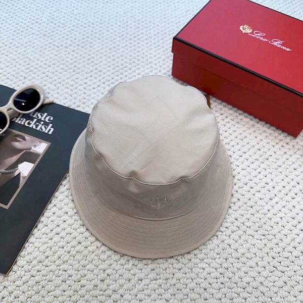 Loro Piana Men's / Women's Bucket Hat with Microfibre Storm System in dark beige