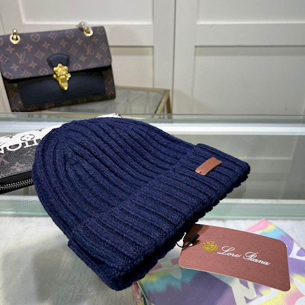 Loro Piana Men's / Women's Cashmere Beanie in navy blue