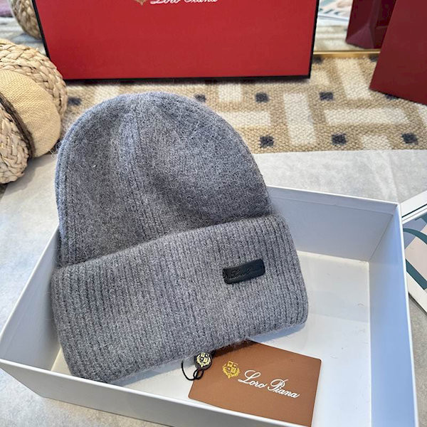Loro Piana Men's / Women's Cashmere Beanie with Storm System in gray