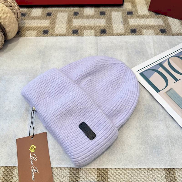 Loro Piana Men's / Women's Cashmere Beanie with Storm System in light purple