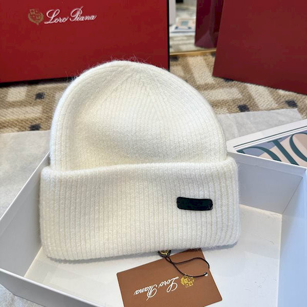 Loro Piana Men's / Women's Cashmere Beanie with Storm System in white