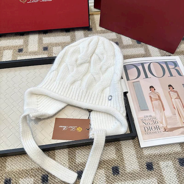Loro Piana Men's / Women's Cuffed Wool Beanie in white