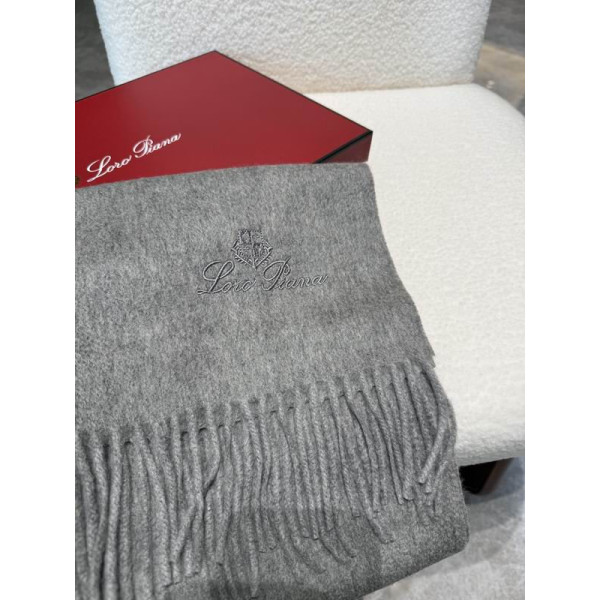 Loro Piana Men's / Women's Grande Unita Cashmere Scarf in dark grey