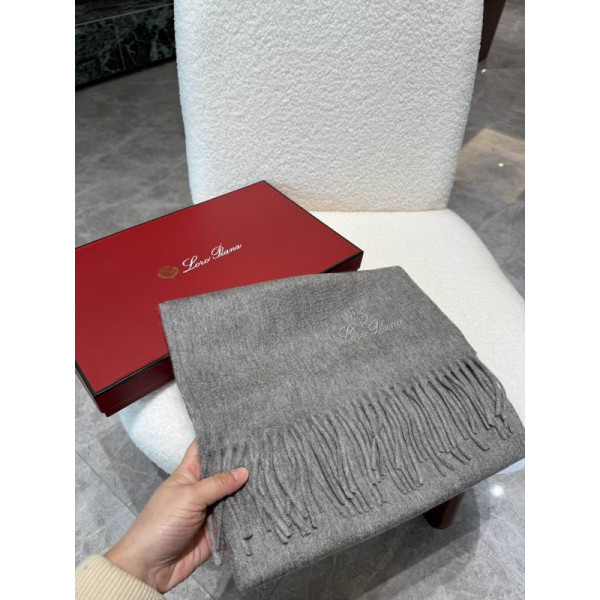 Loro Piana Men's / Women's Grande Unita Cashmere Scarf in dark grey