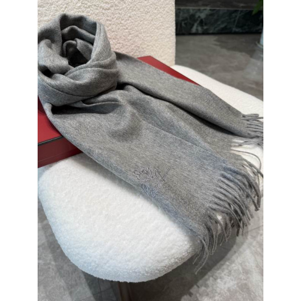 Loro Piana Men's / Women's Grande Unita Cashmere Scarf in dark grey