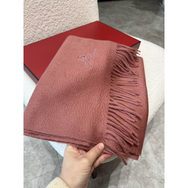 Loro Piana Men's / Women's Grande Unita Cashmere Scarf in red brown
