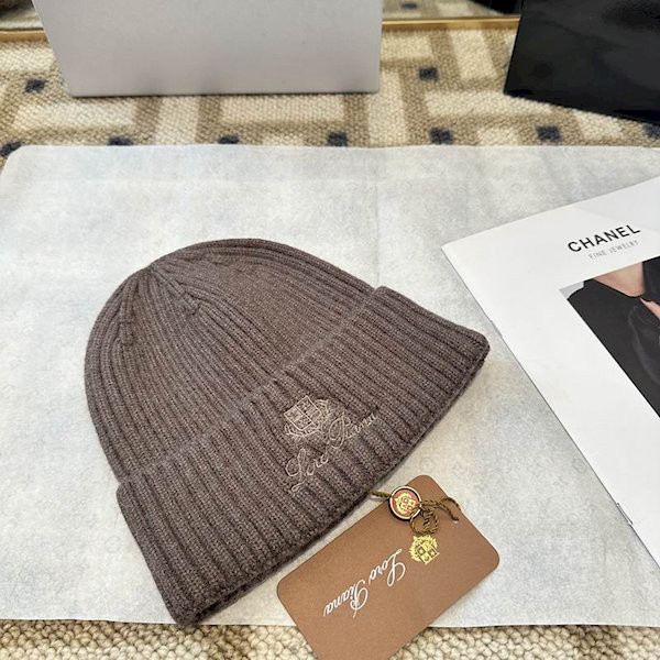 Loro Piana Men's / Women's Ribbed Knit Beanie in brown