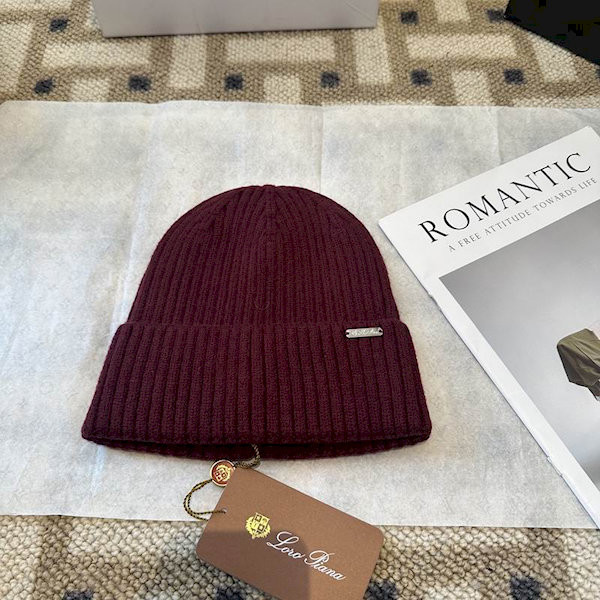Loro Piana Men's / Women's Ribbed Cashmere Beanie in burgundy