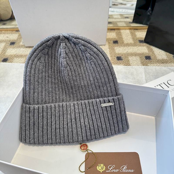 Loro Piana Men's / Women's Ribbed Cashmere Beanie in gray