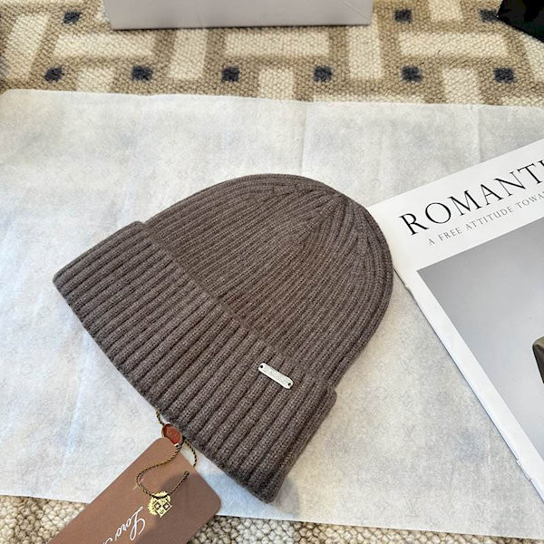Loro Piana Men's / Women's Ribbed Cashmere Beanie in grayish brown
