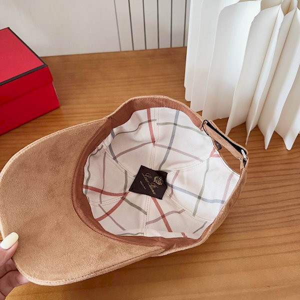 Loro Piana Suede Baseball Cap with Adjustable strap in beige