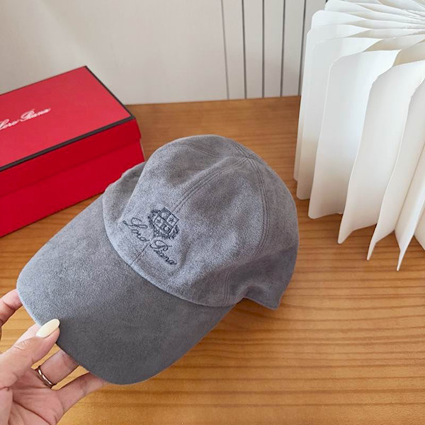 Loro Piana Suede Baseball Cap with Adjustable strap in grey