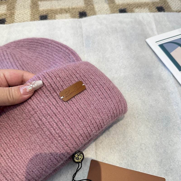 Loro Piana Women's Cashmere Beanie with Storm System in orchid pink