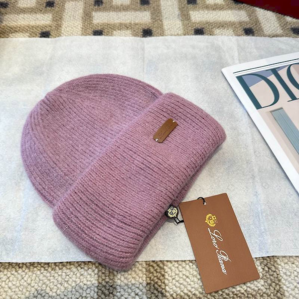 Loro Piana Women's Cashmere Beanie with Storm System in orchid pink