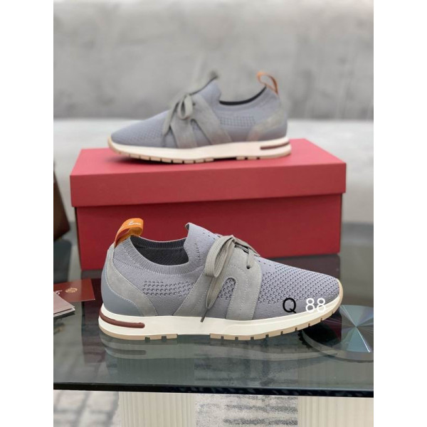 Loro Piana Women's Flexy Walk Sports Shoes / Light Gray Sale With Shoelaces