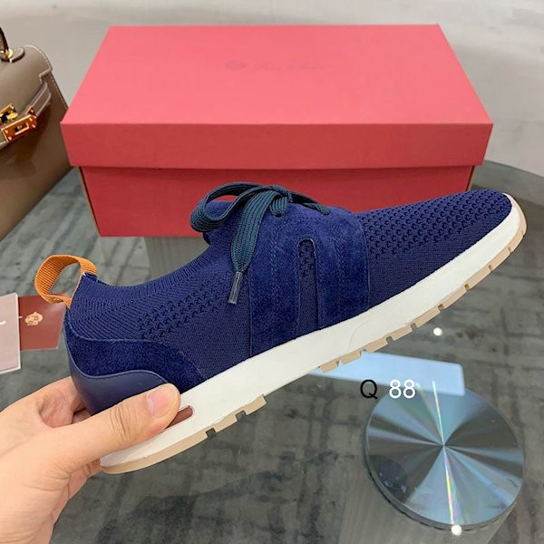 Loro Piana Women's Flexy Walk Sports Shoes / Blue Onl/e With Shoelaces