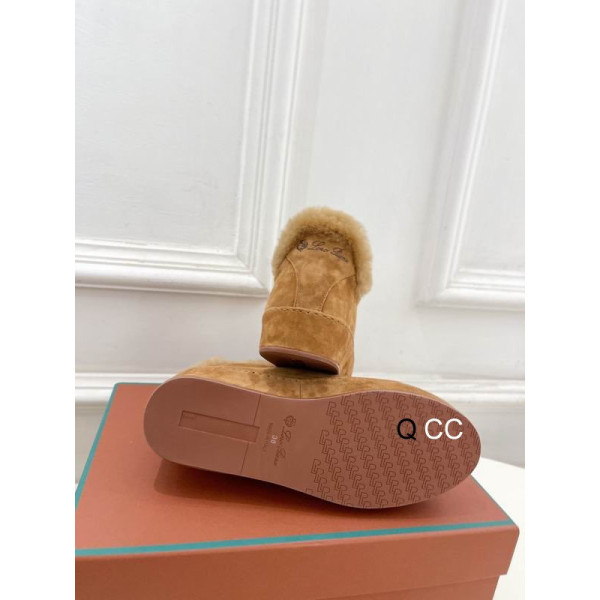 Loro Piana Women's Fleece-l/ed Suede Sneakers / Tumeric Yellow
