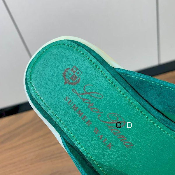 Loro Piana Women's Babouche Charms Walk Moccas/ Flat Shoes / Dark Green