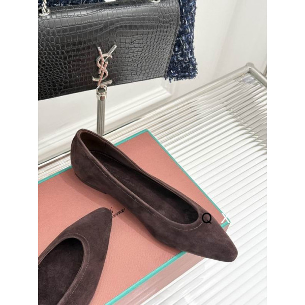 Loro Piana Women's Primula Flat Barefoot Suede Sandals / Old Red Sandalwood