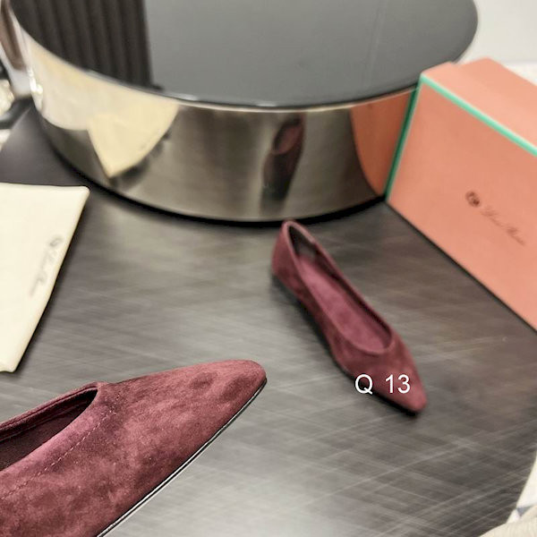 Loro Piana Women's Rebecca Flat Barefoot Suede Sandals / Crimson