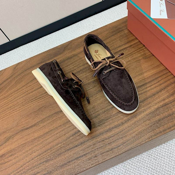 Loro Piana Men/Women's Sea-Sail Walk Moccas/ Flat Shoes / Coffee