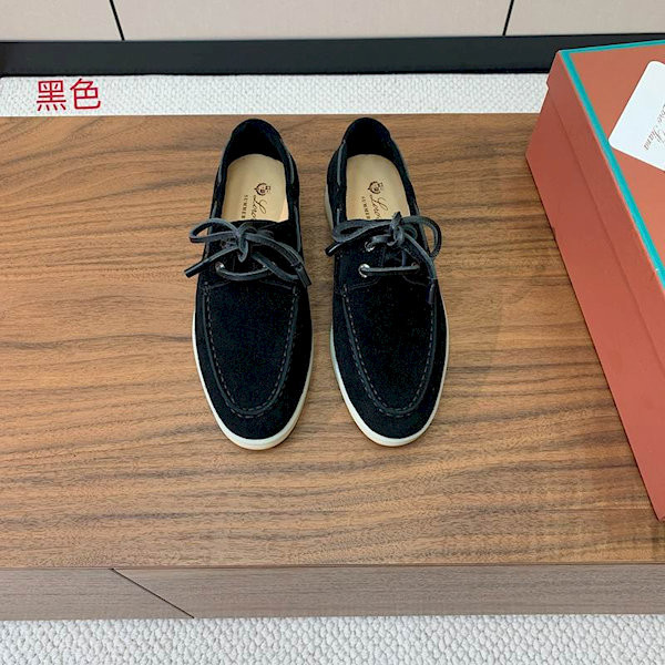 Loro Piana Men/Women's Sea-Sail Walk Moccas/ Flat Shoes / Black