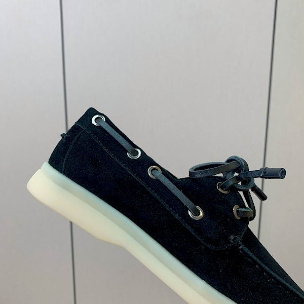 Loro Piana Men/Women's Sea-Sail Walk Moccas/ Flat Shoes / Black