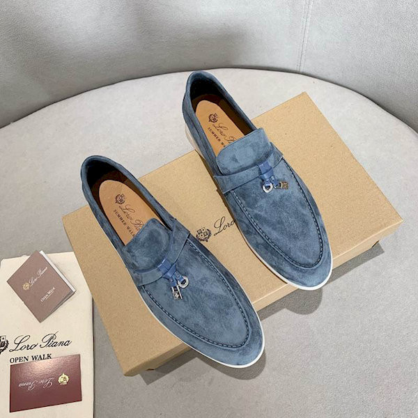 Loro Piana Men/Women's Sea-Sail Walk Moccas/ Flat Shoes / Haze Blue