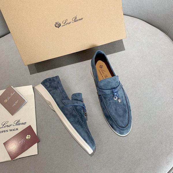 Loro Piana Men/Women's Sea-Sail Walk Moccas/ Flat Shoes / Haze Blue