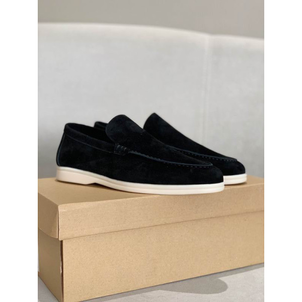 Loro Piana Men/Women's Summer Walk Moccas/ Flat Shoes / Black For Sale