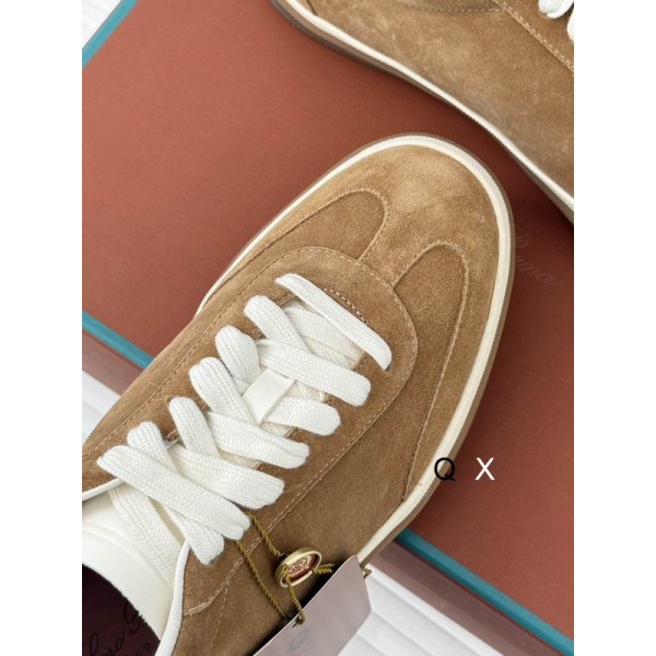 Loro Piana Men/Women's Tennis Walk Suede Sneakers / Khaki