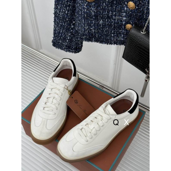 Loro Piana Men/Women's Tennis Walk Suede Sneakers / White