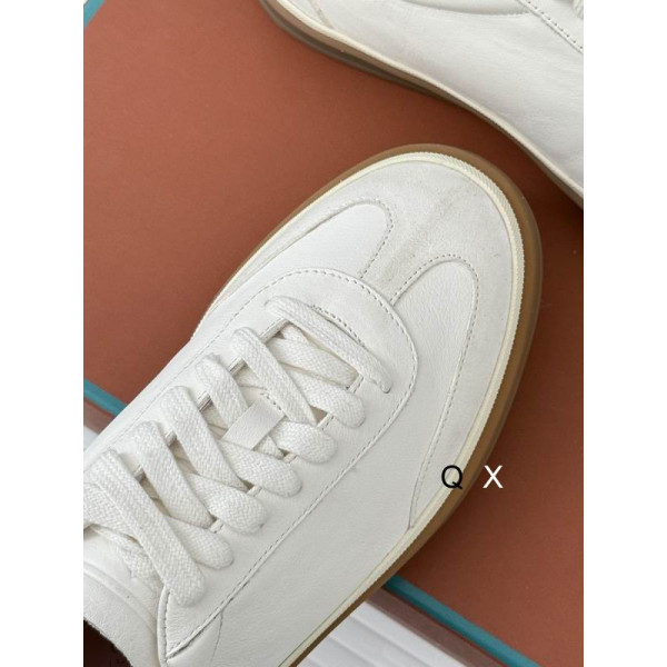 Loro Piana Men/Women's Tennis Walk Suede Sneakers / White