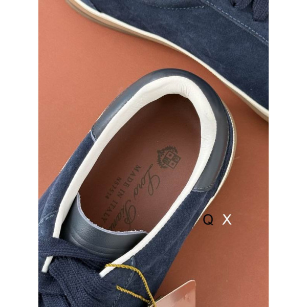 Loro Piana Men/Women's Tennis Walk Suede Sneakers / Navy Blue