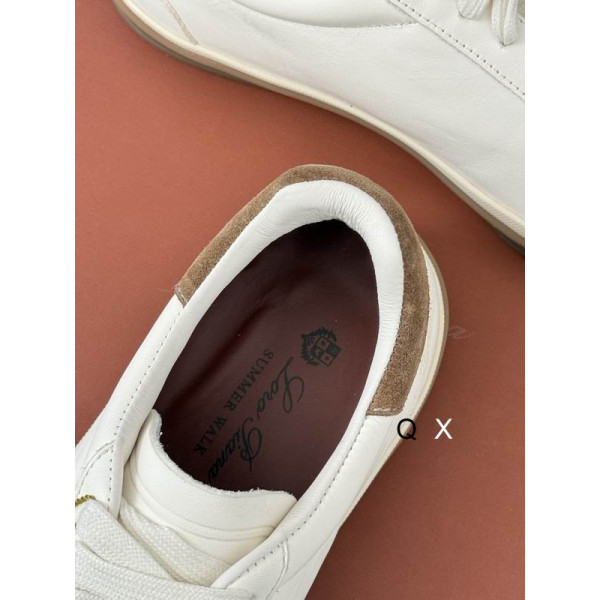 Loro Piana Men/Women's Tennis Walk Suede Sneakers / White Onl/e