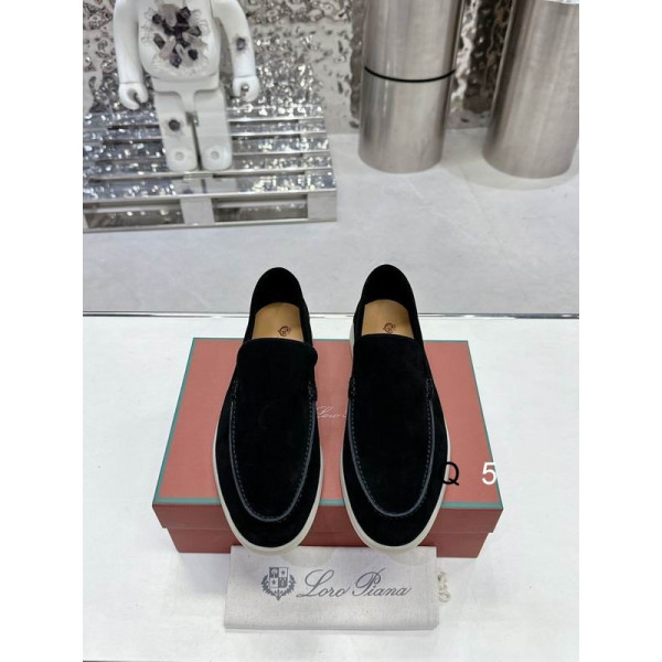 Loro Piana Men/Women's Summer Walk Moccas/ Flat Shoes / Black