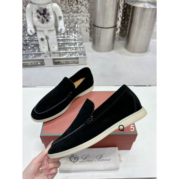 Loro Piana Men/Women's Summer Walk Moccas/ Flat Shoes / Black