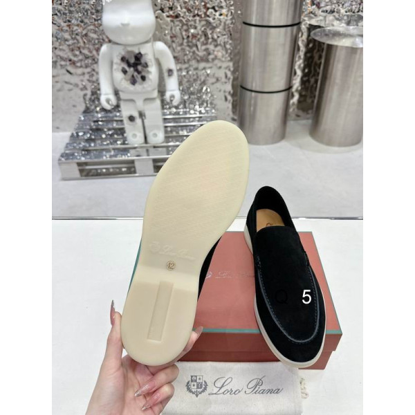 Loro Piana Men/Women's Summer Walk Moccas/ Flat Shoes / Black