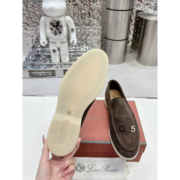 Loro Piana Men/Women's Summer Walk Moccas/ Flat Shoes / Dark Chocolate