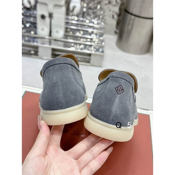 Loro Piana Men/Women's Summer Walk Moccas/ Flat Shoes / Frozen Blue