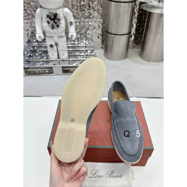 Loro Piana Men/Women's Summer Walk Moccas/ Flat Shoes / Frozen Blue