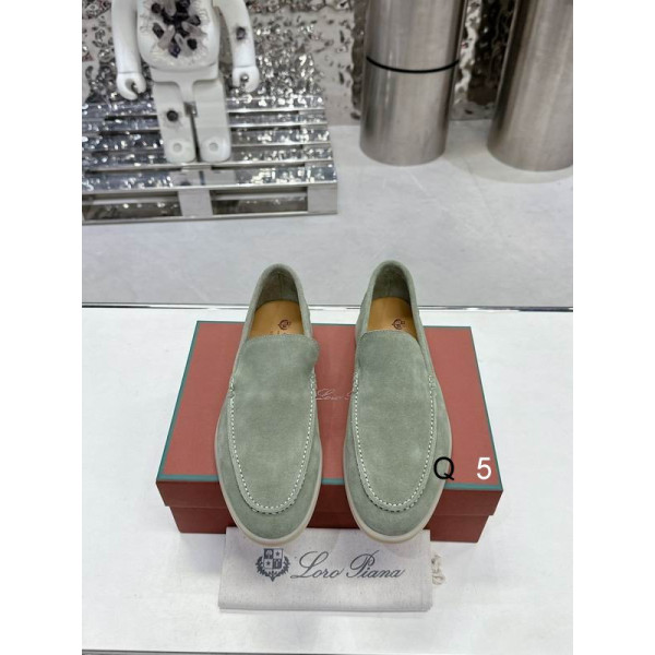 Loro Piana Men/Women's Summer Walk Moccas/ Flat Shoes / Frozen Fir