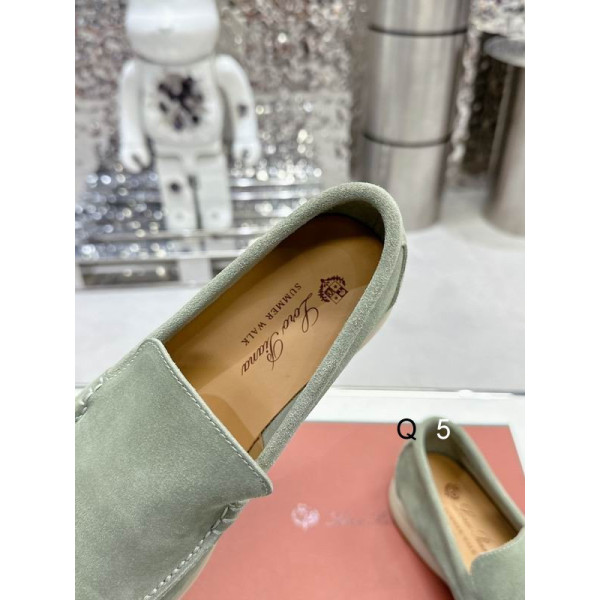Loro Piana Men/Women's Summer Walk Moccas/ Flat Shoes / Frozen Fir