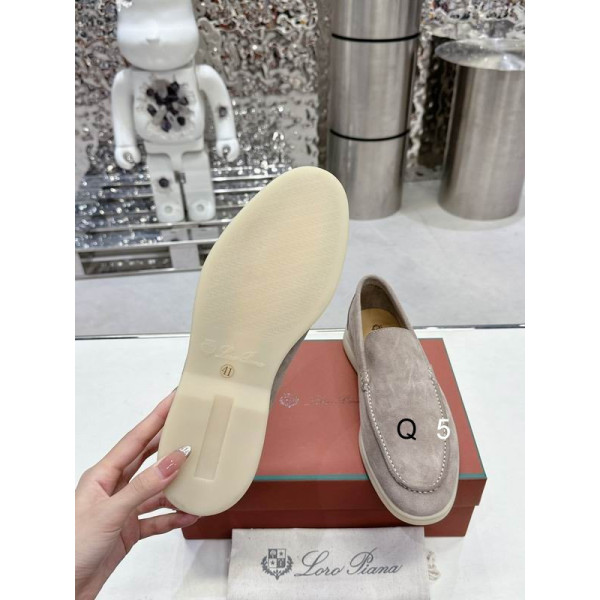 Loro Piana Men/Women's Summer Walk Moccas/ Flat Shoes / Dark Beige